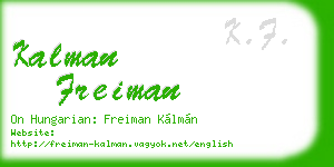 kalman freiman business card